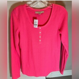 Loft Waffle Knit Henley NWT